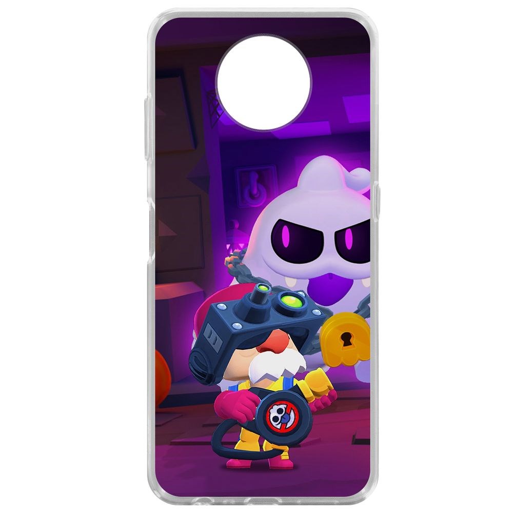 

Чехол-накладка Krutoff Clear Case Brawl Stars-Охотник за Скуиками Гэйл для Nokia G10, Прозрачный