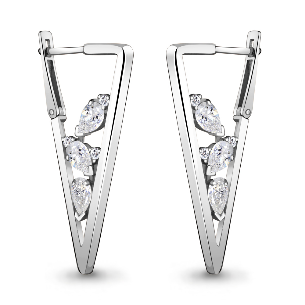 

Серьги из серебра с фианитом Aquamarine 48219А_925_р, 48219А_925_р