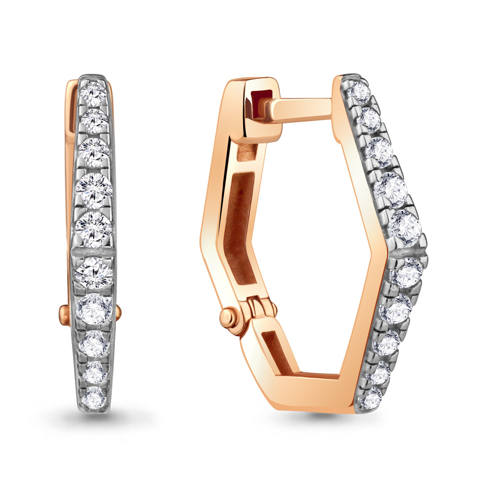 

Серьги конго из серебра с фианитом Aquamarine 48220А_925_з, 48220А_925_з