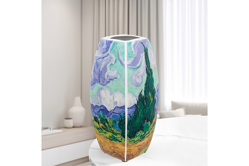 

Ваза Elan Gallery Пшеничное поле с кипарисами, 1,5 л 11х11х21 см, квадратная