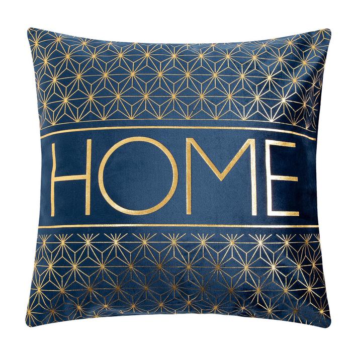 

Наволочка декоративная Этель Home цвет синий 42x42 см, велюр