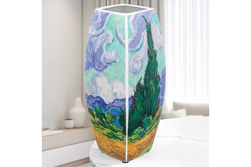 

Ваза Elan Gallery Пшеничное поле с кипарисами, 3,15 л 12,5х12,5х30 см, квадратная