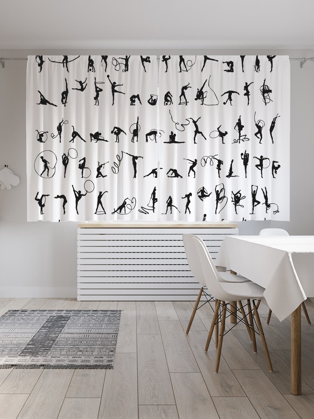 фото Шторы joyarty "художественная гимнастика с предметами", oxford delux, 2 полотна 145x180 см