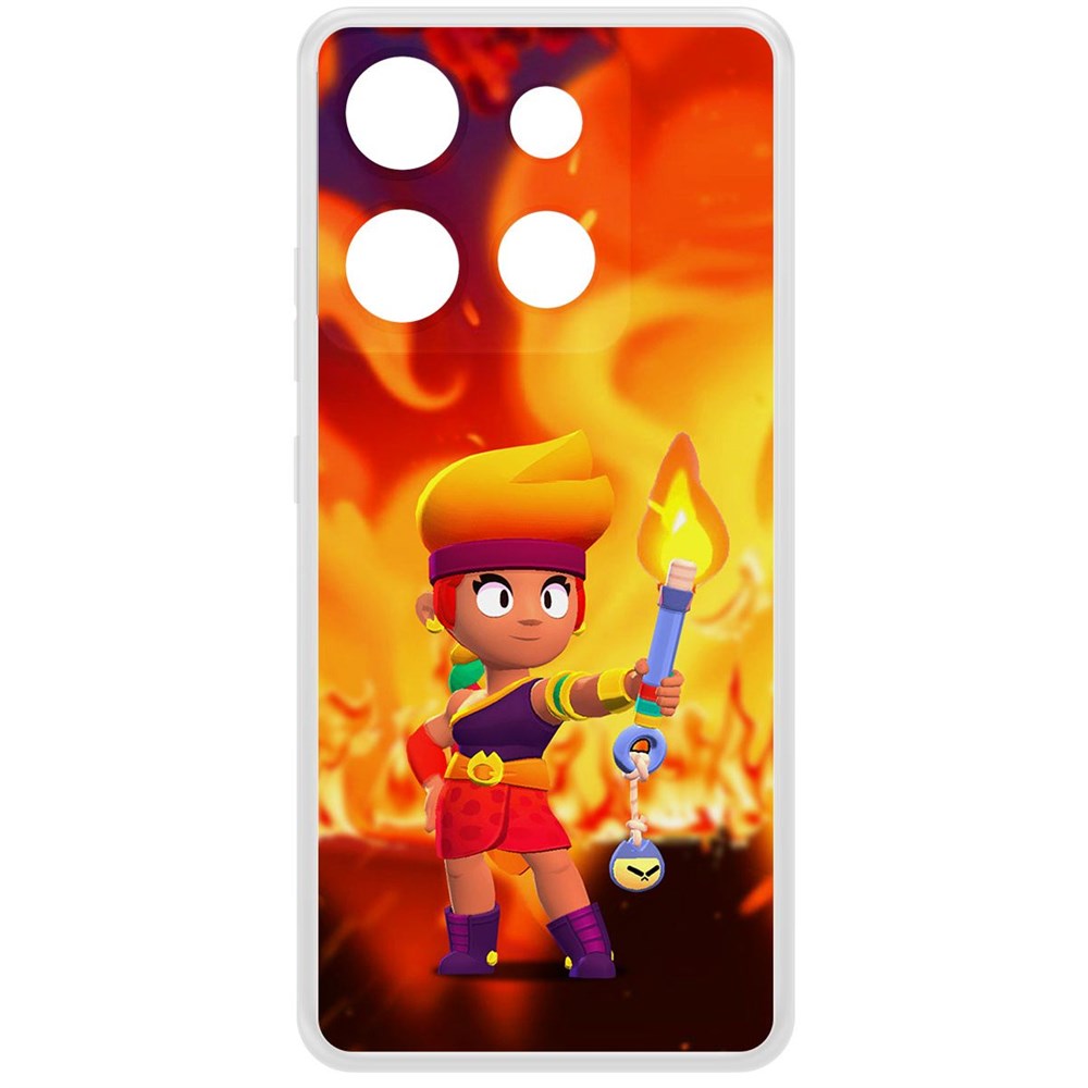 Чехол-накладка Krutoff Clear Case Brawl Stars-Амбер для Infinix Smart 7 HD