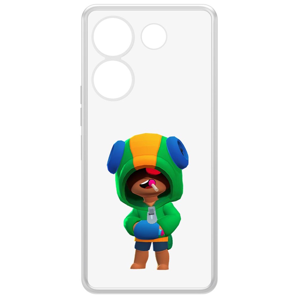 

Чехол-накладка Krutoff Clear Case Brawl Stars-Леон для Tecno Camon 20 Pro, Прозрачный