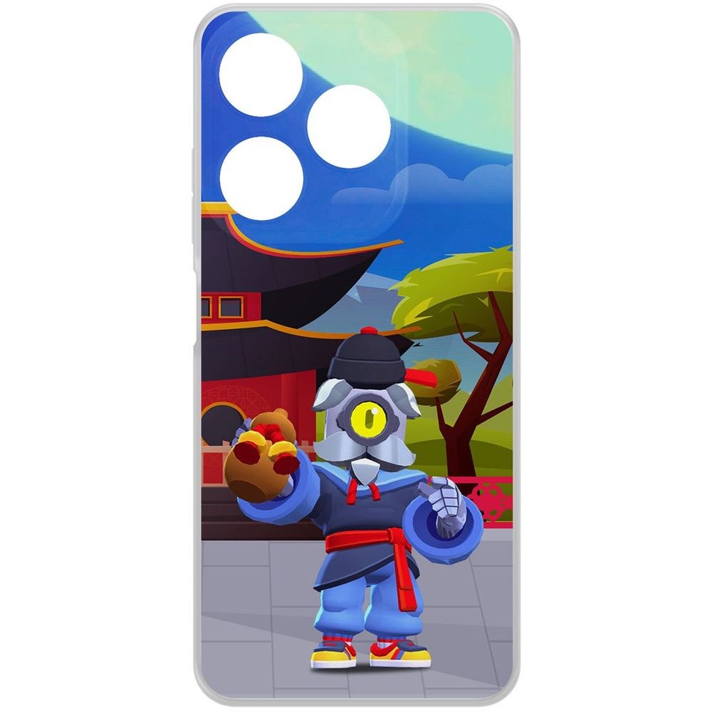 

Чехол-накладка Krutoff Clear Case Brawl Stars-Великий Мастер Барли для Tecno Spark 10, Прозрачный