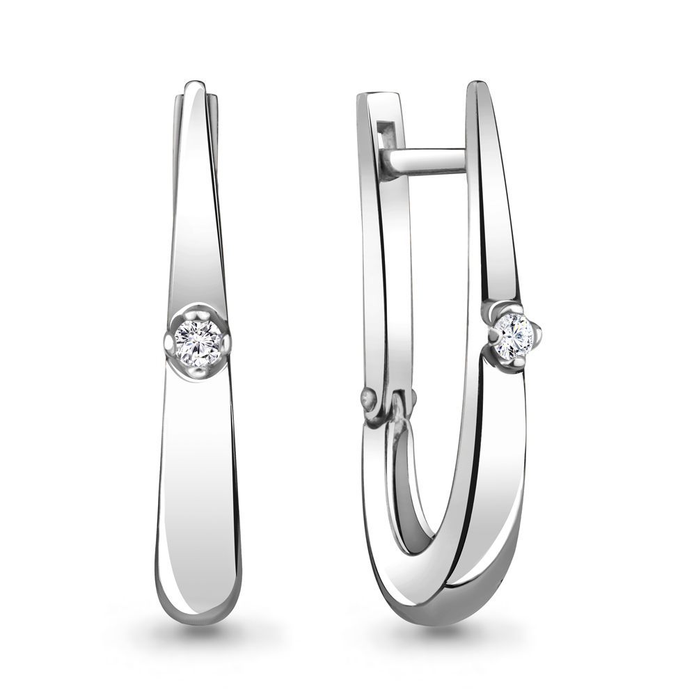 

Серьги из серебра с фианитом Aquamarine 48223А_925_р, 48223А_925_р