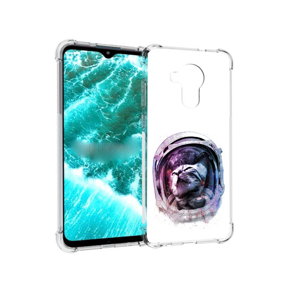 

Чехол MyPads Tocco для Nokia C30 кот в шлеме (PT227054.117.396), Прозрачный, Tocco