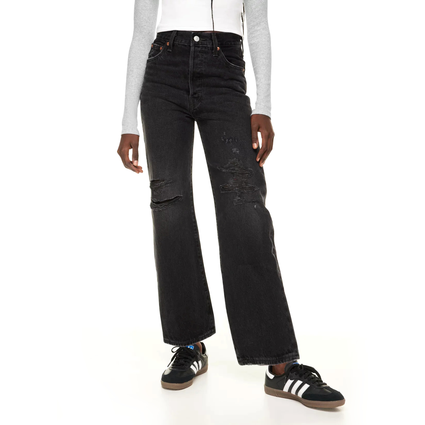 

Джинсы женские Levi's 72693-0162 черные 30-31, Черный, Ribcage Straight Ankle Jeans