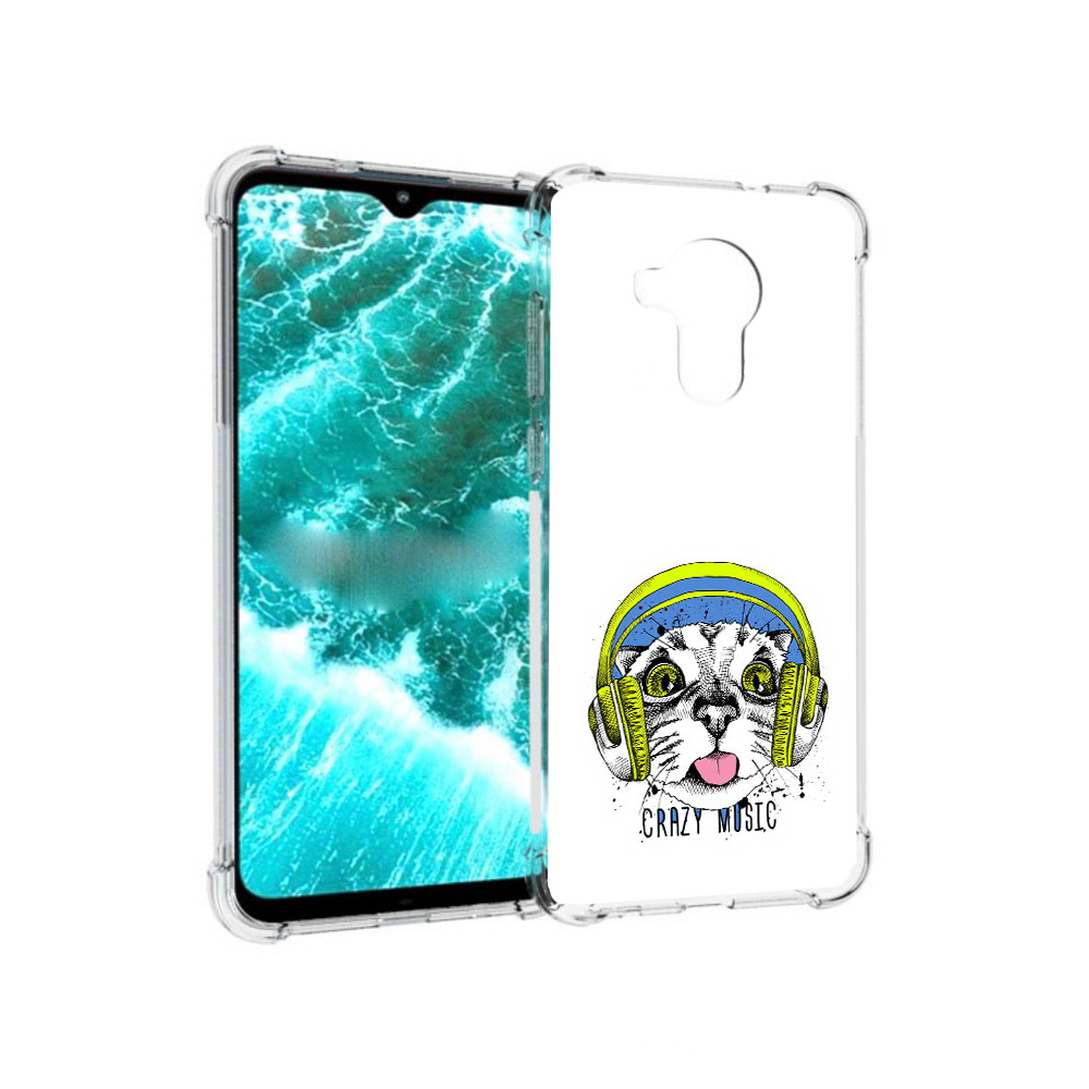 Чехол MyPads Tocco для Nokia C30 кошка в наушниках рисунок (PT227054.117.403)