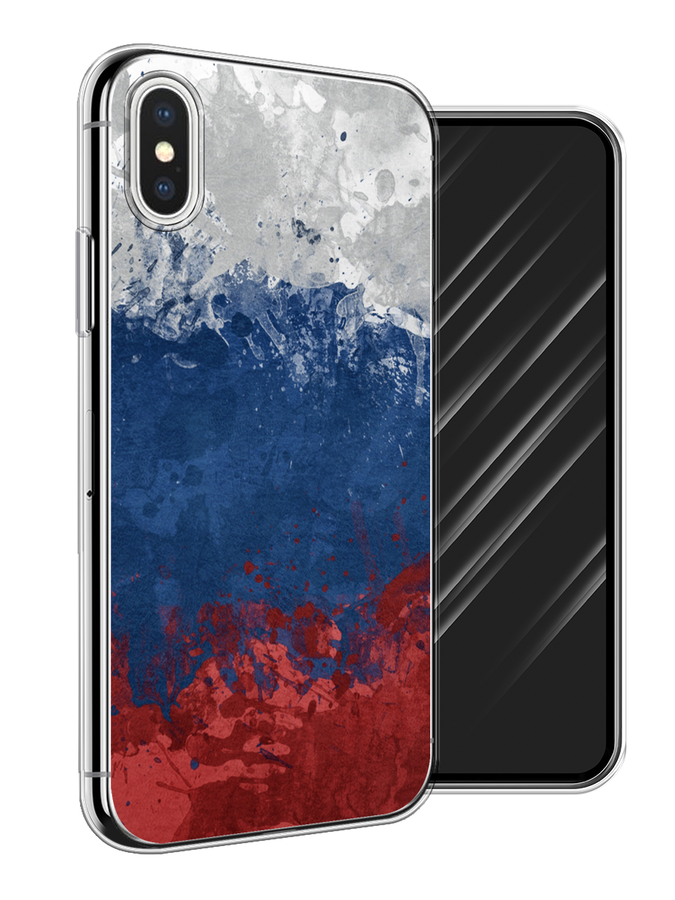 

Чехол Awog на Apple iPhone XS (10S) / Айфон XS (10S) "Флаг России неровный", Разноцветный, 11850-5