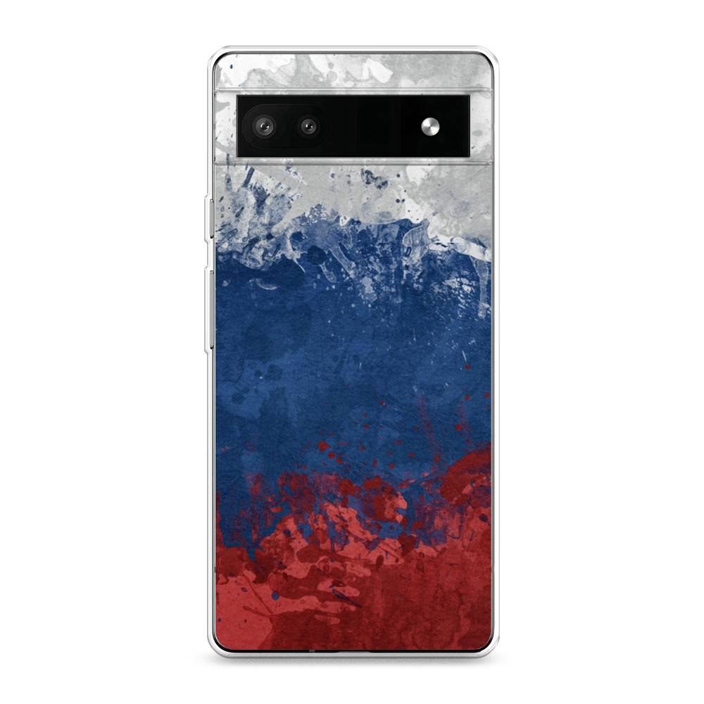 фото Силиконовый чехол "флаг россии неровный" на google pixel 6a awog