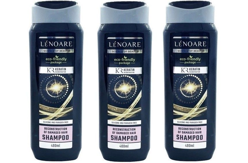 Шампунь LENOARE, реконструкция и восстановление, 400 мл, 3 шт
