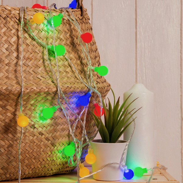 фото Световая гирлянда новогодняя hti нить с насадками шарики цветные 3590698 5 м разноцветный