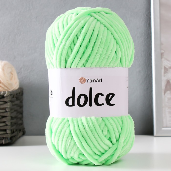 

Пряжа Dolce 100% микрополиэстер 120м/100гр 850 яркий салат, Зеленый