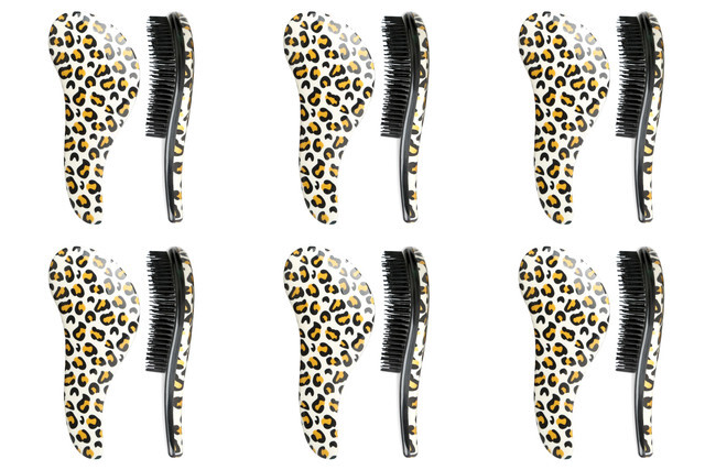 Расческа-гребень Trendy, для волос, коричневая, Леопард, 6 шт бирка леопард с рожками