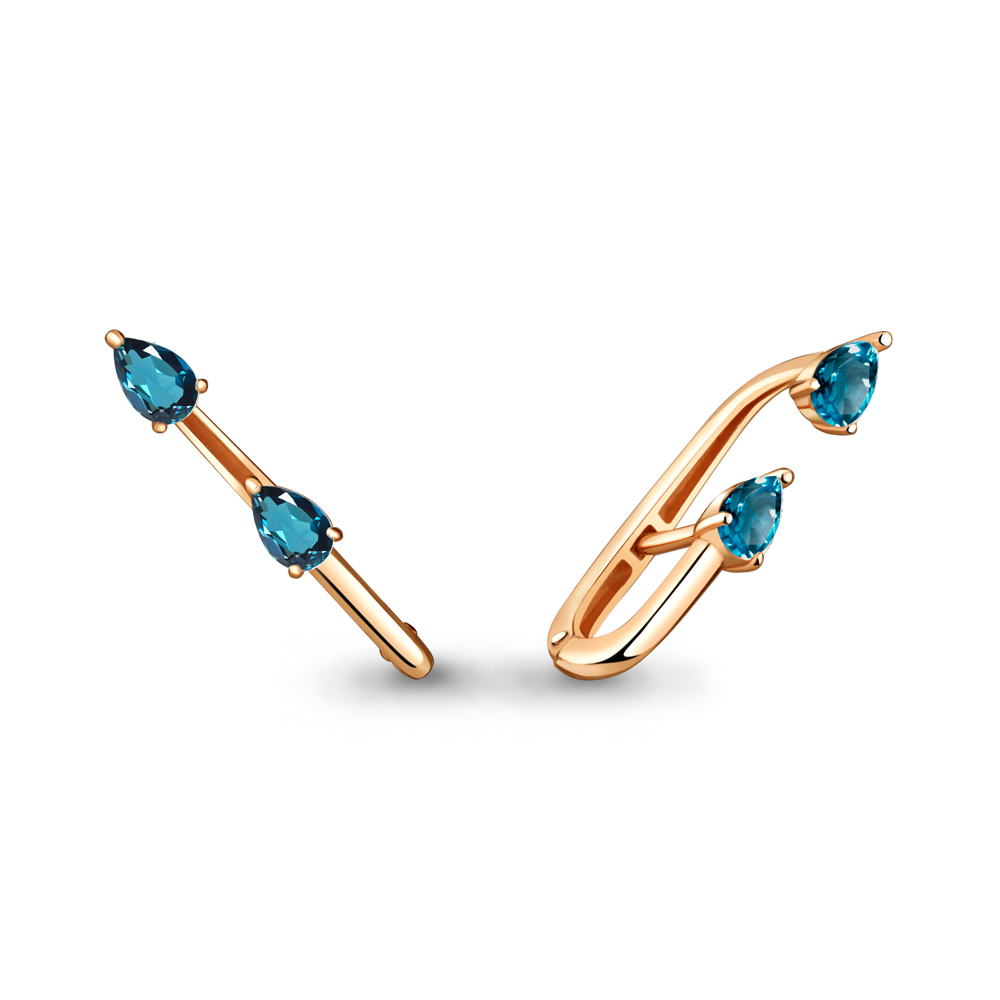 

Серьги каффы из серебра с топазом Aquamarine 4822608_925_з, 4822608_925_з