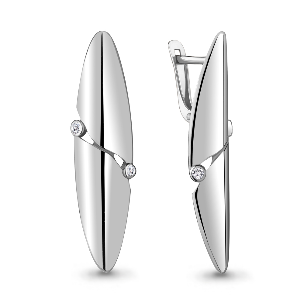 

Серьги из серебра с фианитом Aquamarine 48229А_925_р, 48229А_925_р
