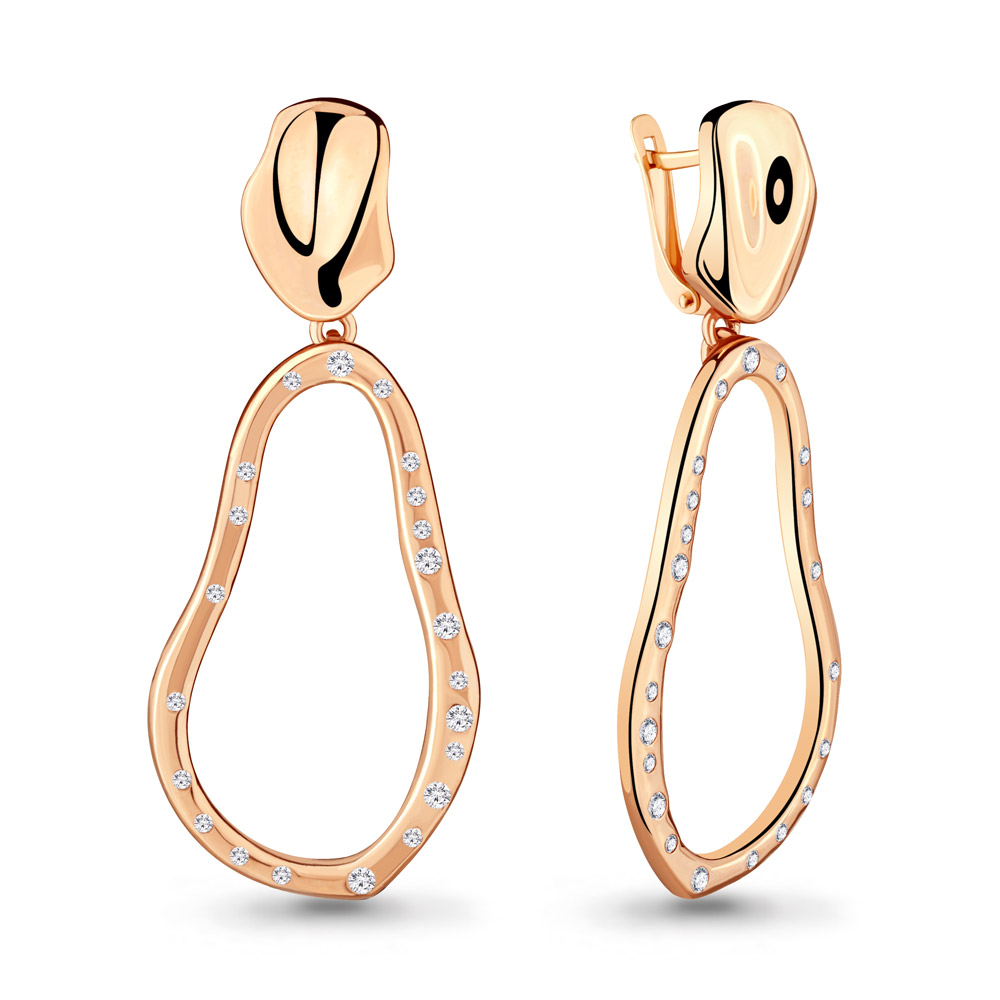 

Серьги подвески из серебра с фианитом Aquamarine 48231А_925_з, 48231А_925_з