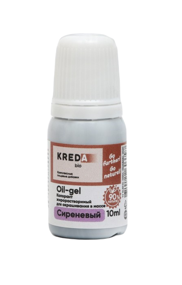 фото Краситель пищевой oil-gel, жирорастворимый, сиреневый, 10 мл kreda