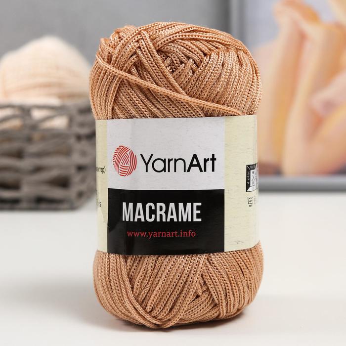 

Пряжа Macrame Макраме 100% полиэстер 130м/90гр 131 золотисто-беж, Золотистый