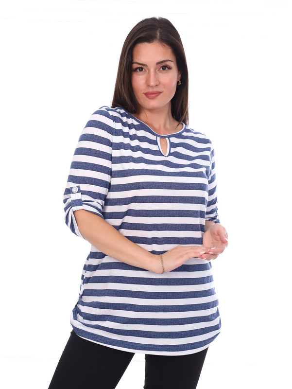 

Блуза женская New Life jersey 102-028 синяя 62 RU, 102-028