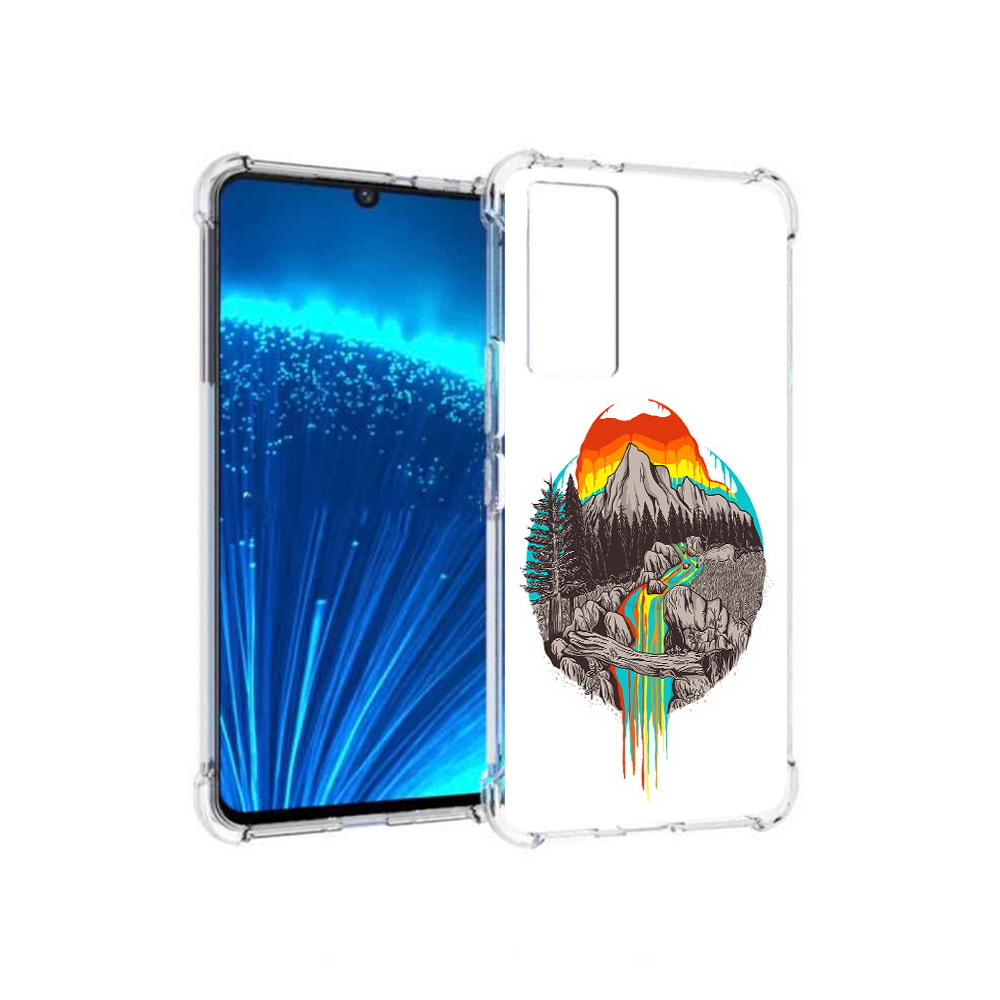 

Чехол MyPads Tocco для Vivo V21E Радужный водопад (PT226954.394.144), Прозрачный, Tocco