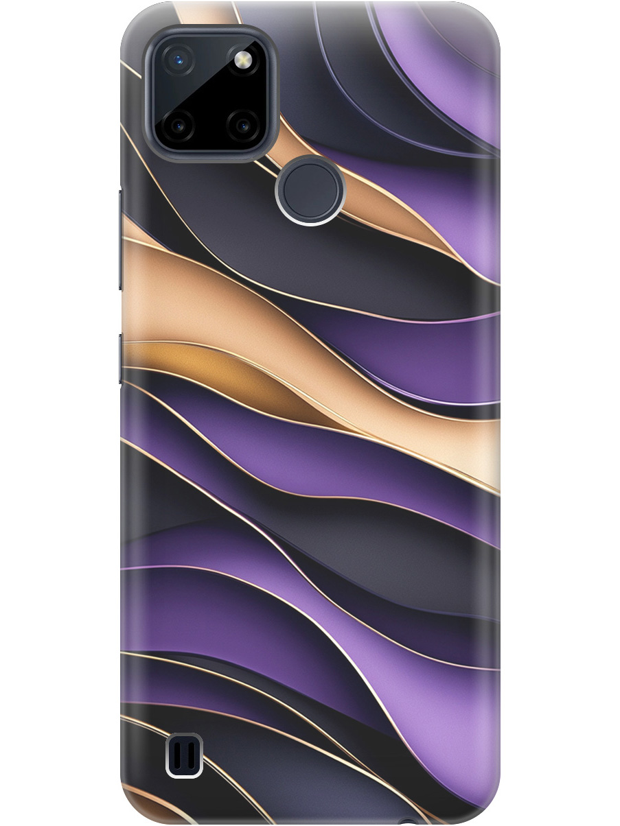 

Силиконовый чехол на Realme C21Y с принтом "Сиреневые волны", Прозрачный;фиолетовый;черный, 735001131