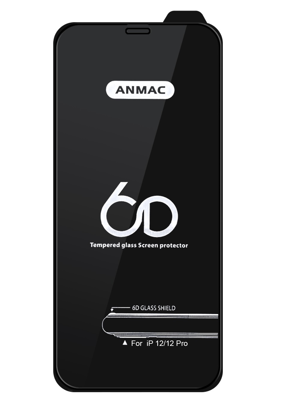 Защитное стекло Anmac для iPhone 12/12 Pro 6D Black (IS017913)