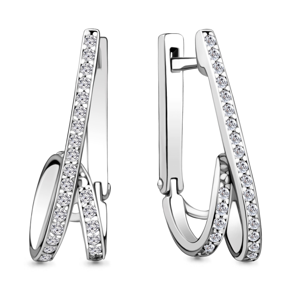

Серьги из серебра с фианитом Aquamarine 48247А_925_р, 48247А_925_р