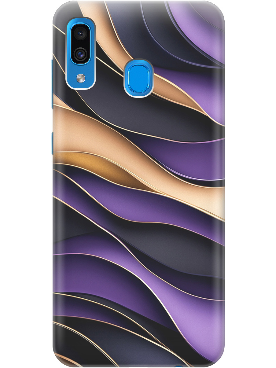

Силиконовый чехол на Samsung Galaxy A20 / A30 с принтом "Сиреневые волны", Прозрачный;фиолетовый;черный, 720772131