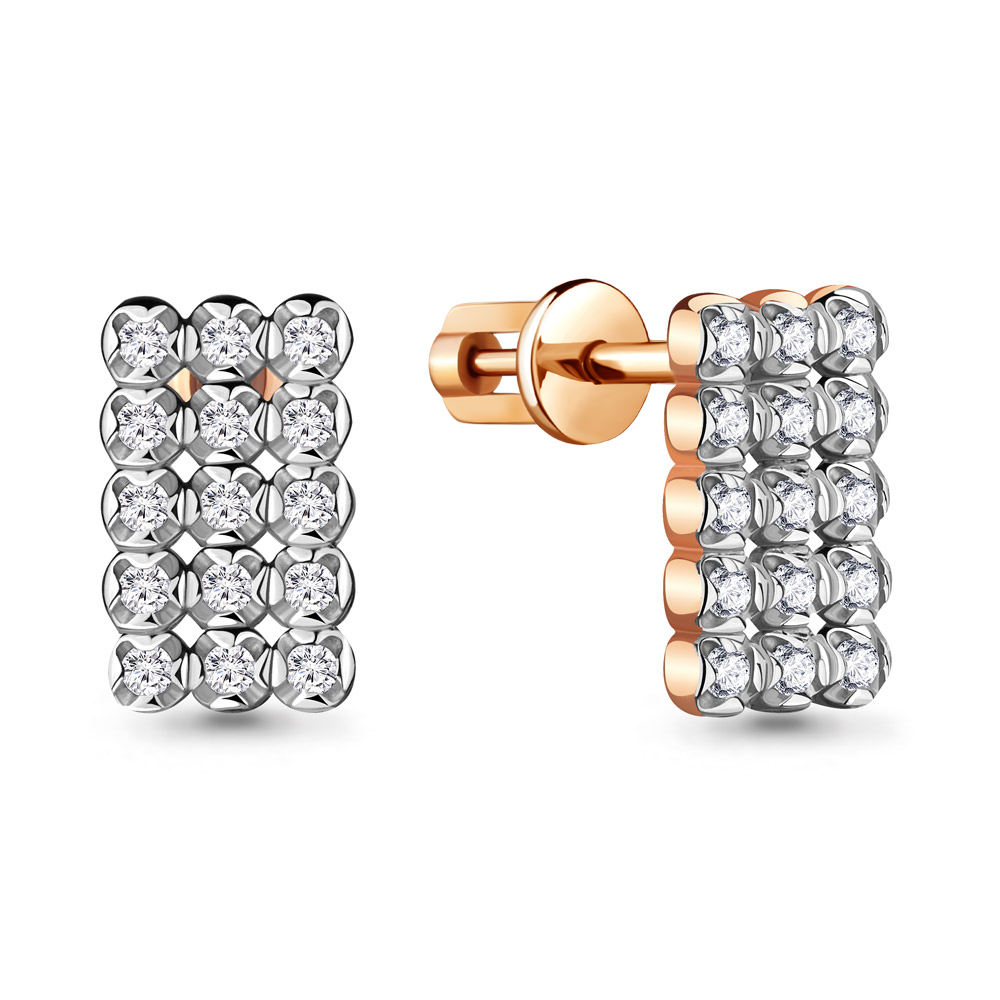 

Серьги-пусеты из серебра с фианитом Aquamarine 48250А_925_з, 48250А_925_з