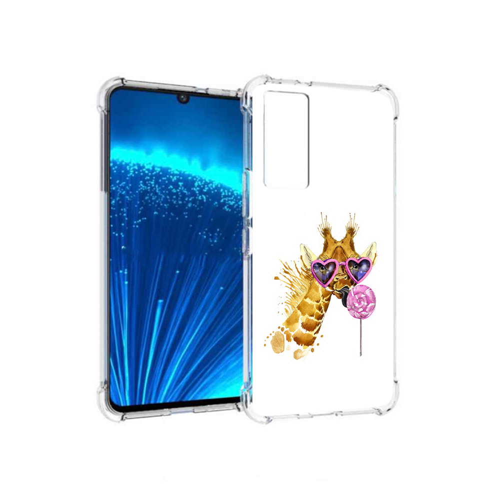

Чехол MyPads Tocco для Vivo V21E акварельный жираф (PT226954.394.217), Прозрачный, Tocco