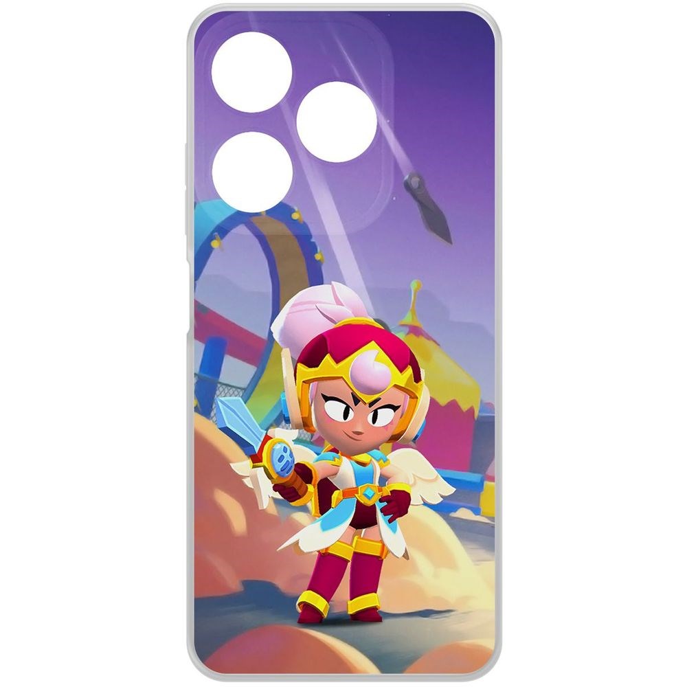 

Чехол-накладка Krutoff Clear Case Brawl Stars-Валькирия Джанет для Tecno Spark 10C, Прозрачный