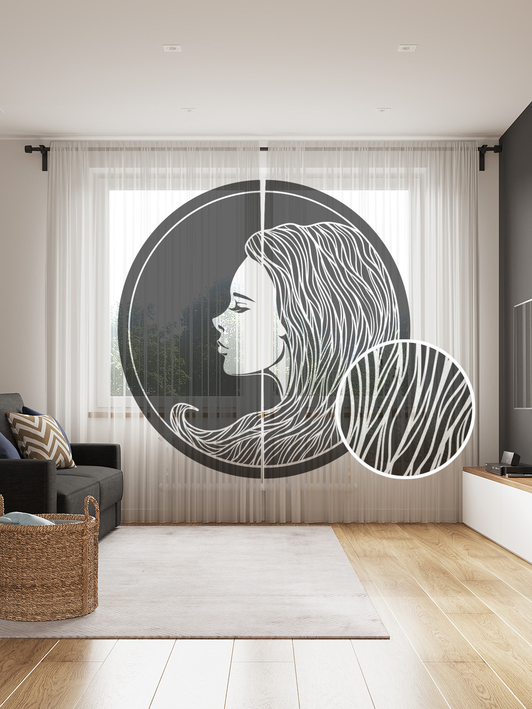 

Фототюль JoyArty "Портрет сонной девушки", 145x265см, 2 полотна, лента, 50 крючков, Портрет сонной девушки