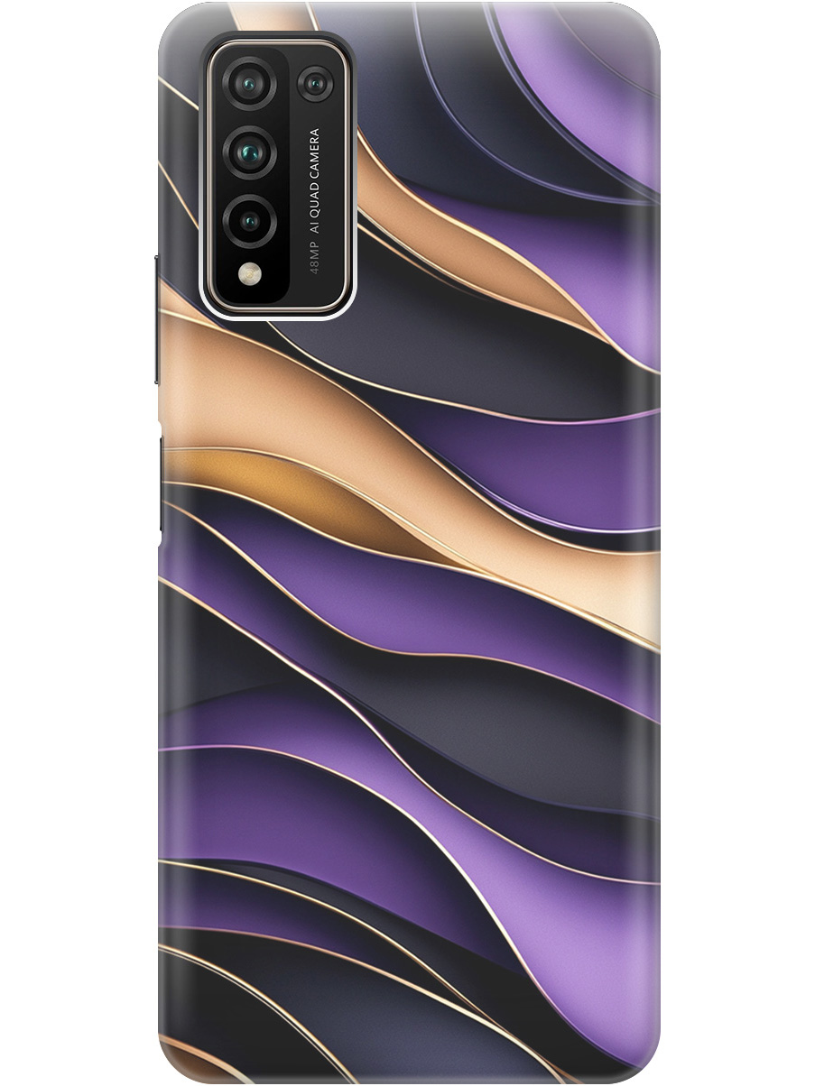 

Силиконовый чехол на Honor 10x Lite с принтом "Сиреневые волны", Прозрачный;фиолетовый;черный, 723565531