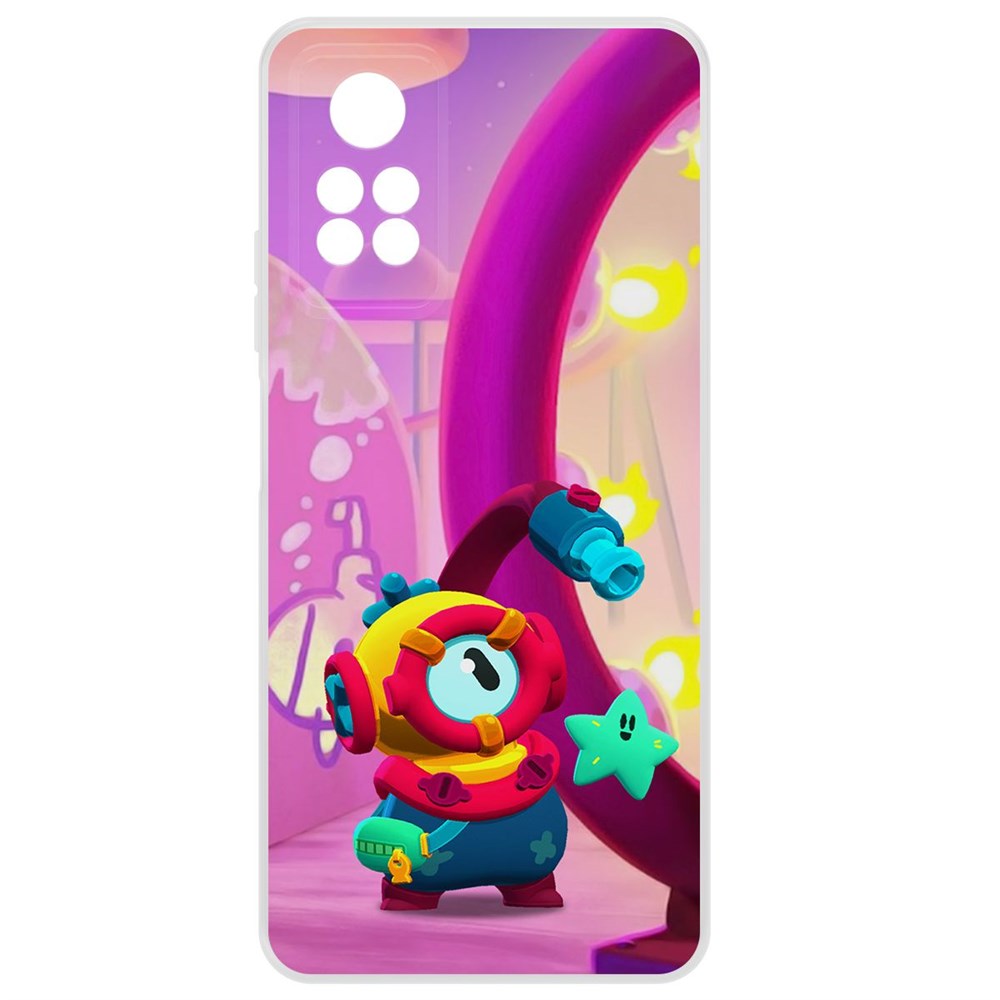 

Чехол-накладка Krutoff Clear Case Brawl Stars-Отис для Xiaomi Redmi Note 12 Pro 4G, Прозрачный