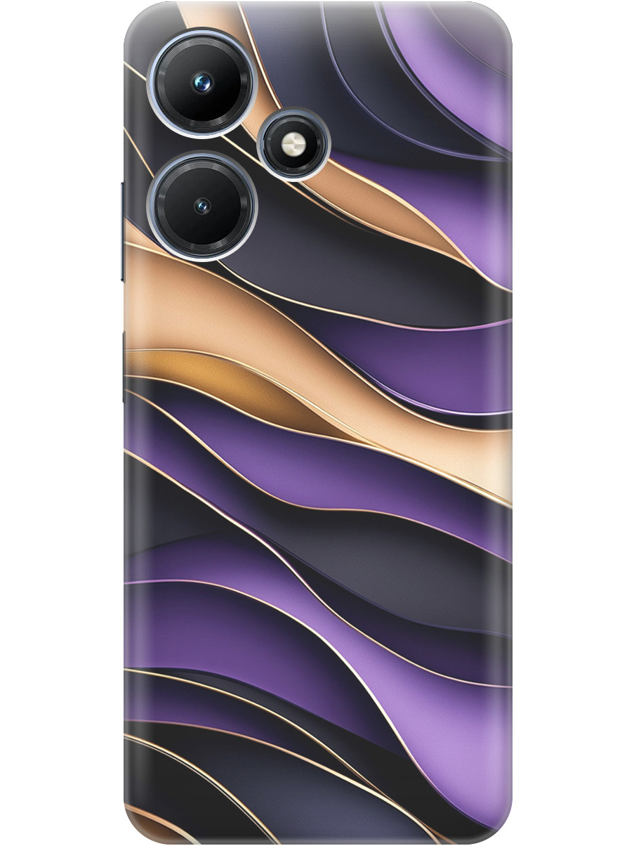 

Силиконовый чехол на Infinix Hot 30i с принтом "Сиреневые волны", Прозрачный;фиолетовый;черный, 769389331