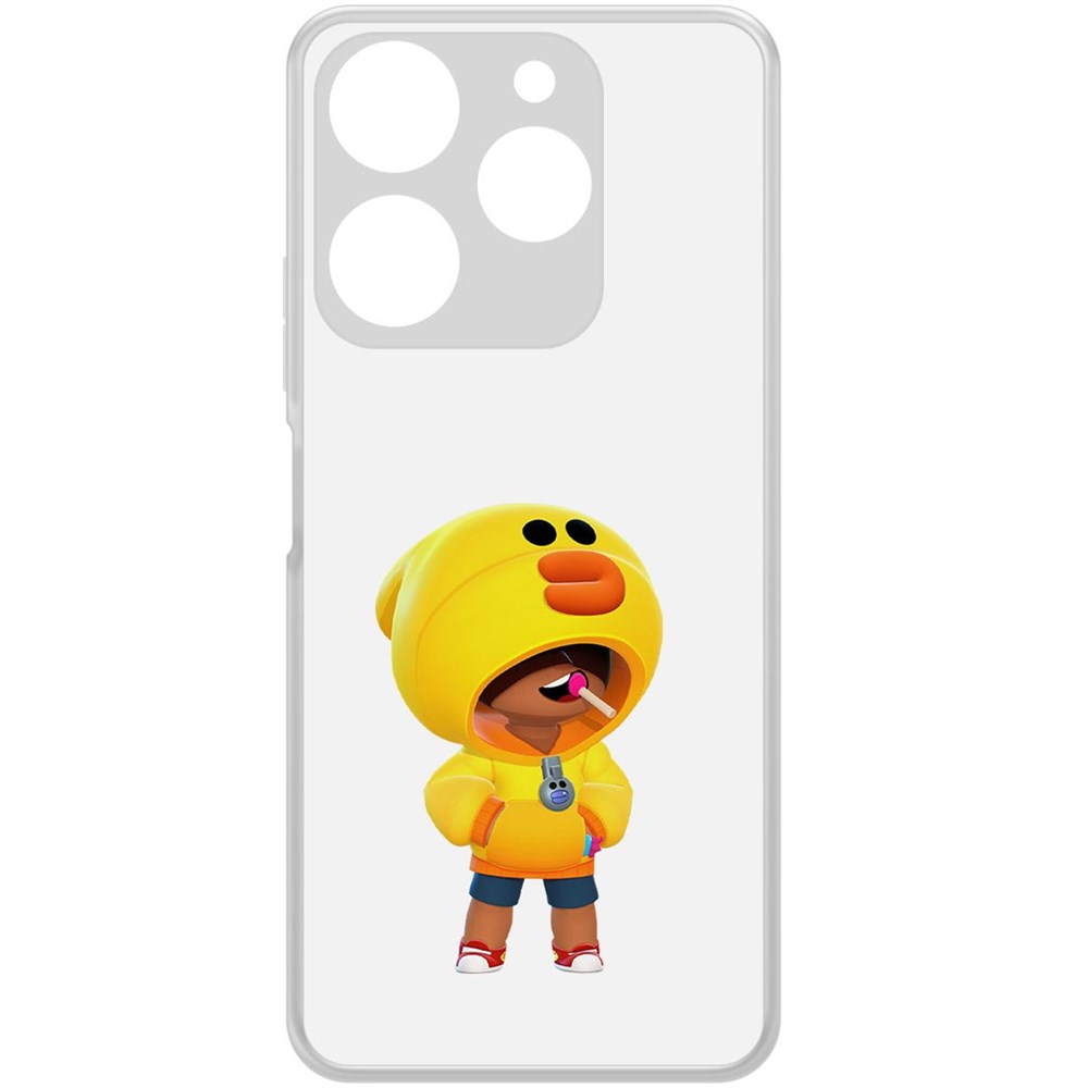 

Чехол-накладка Krutoff Clear Case Brawl Stars-Леон Салли для Tecno Spark 10 Pro, Прозрачный