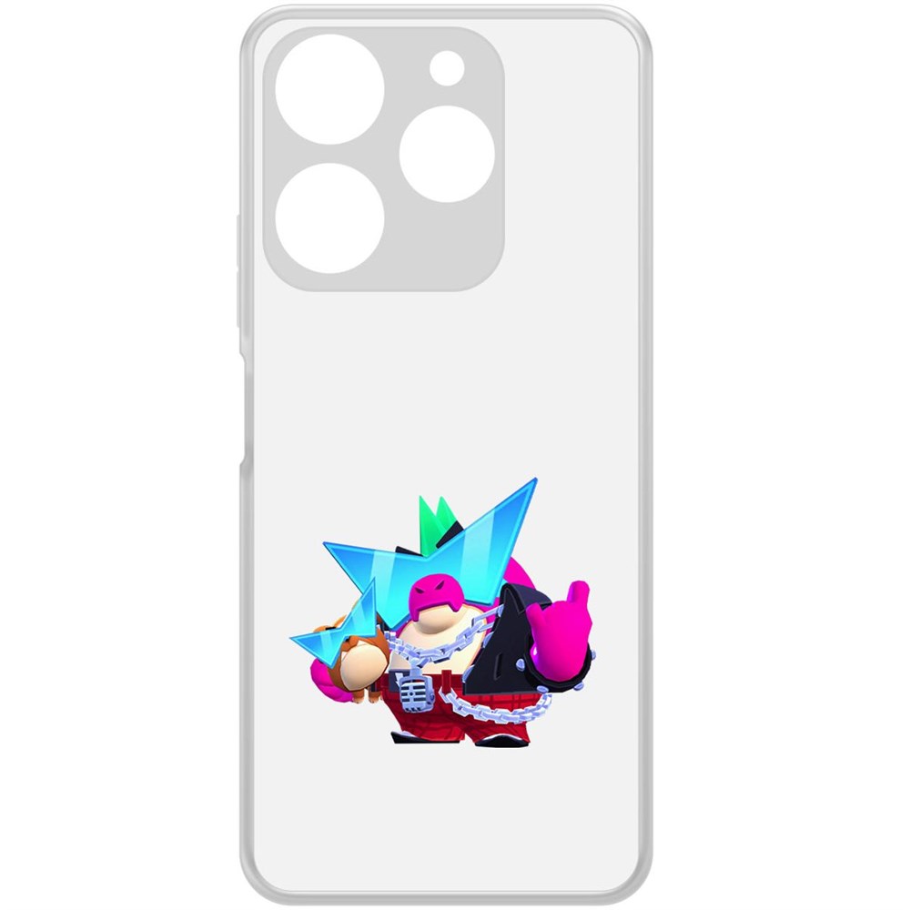 

Чехол-накладка Krutoff Clear Case Brawl Stars-Плохиш Базз для Tecno Spark 10 Pro, Прозрачный