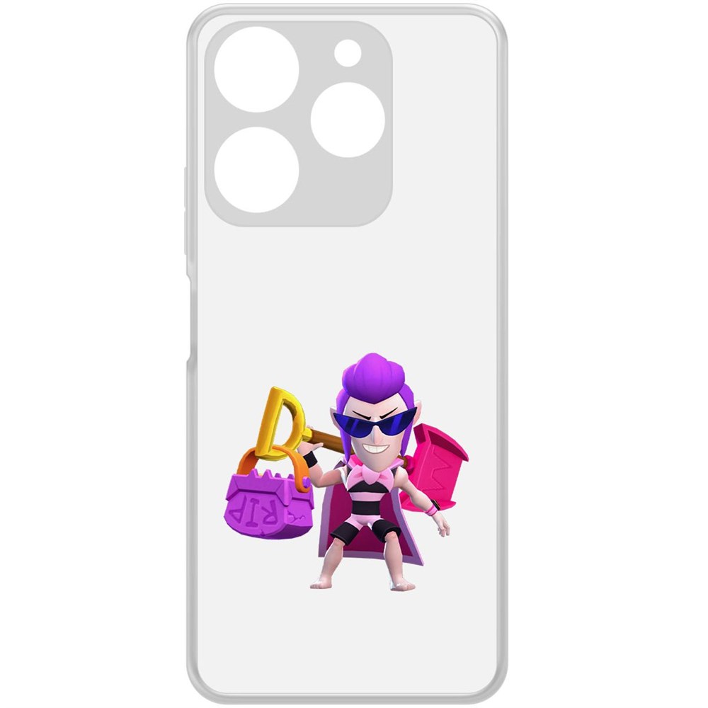 

Чехол-накладка Krutoff Clear Case Brawl Stars-Пляжный Мортис для Tecno Spark 10 Pro, Прозрачный