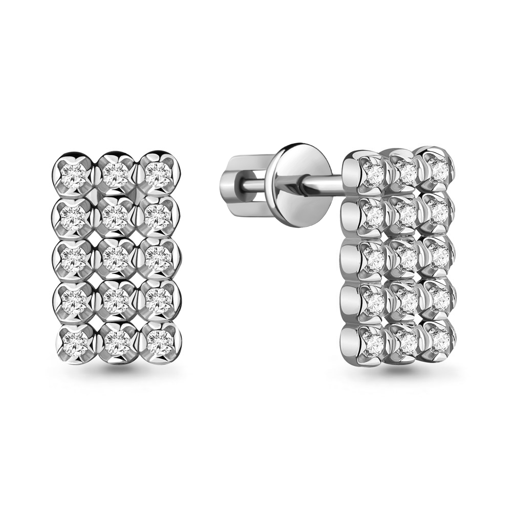 

Серьги-пусеты из серебра с фианитом Aquamarine 48250А_925_р, 48250А_925_р