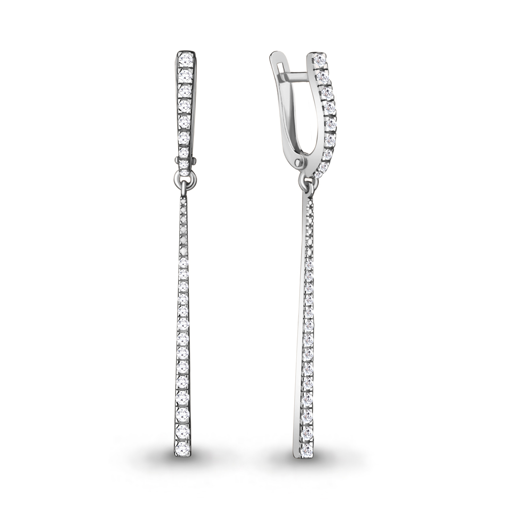 

Серьги подвески из серебра с фианитом Aquamarine 48252А_925_р, 48252А_925_р