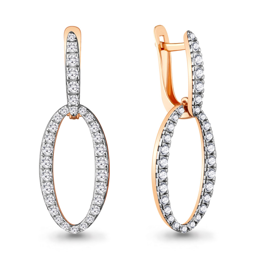 

Серьги подвески из серебра с фианитом Aquamarine 48253А_925_з, 48253А_925_з