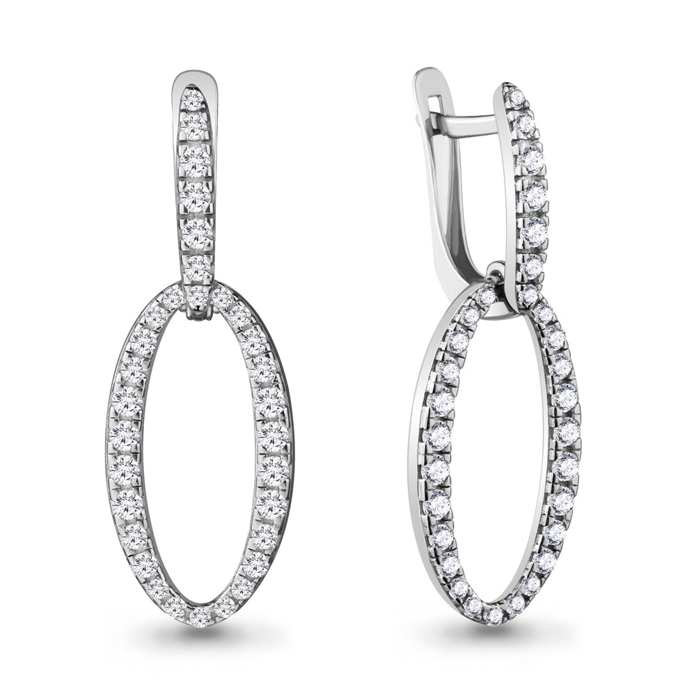 

Серьги подвески из серебра с фианитом Aquamarine 48253А_925_р, 48253А_925_р