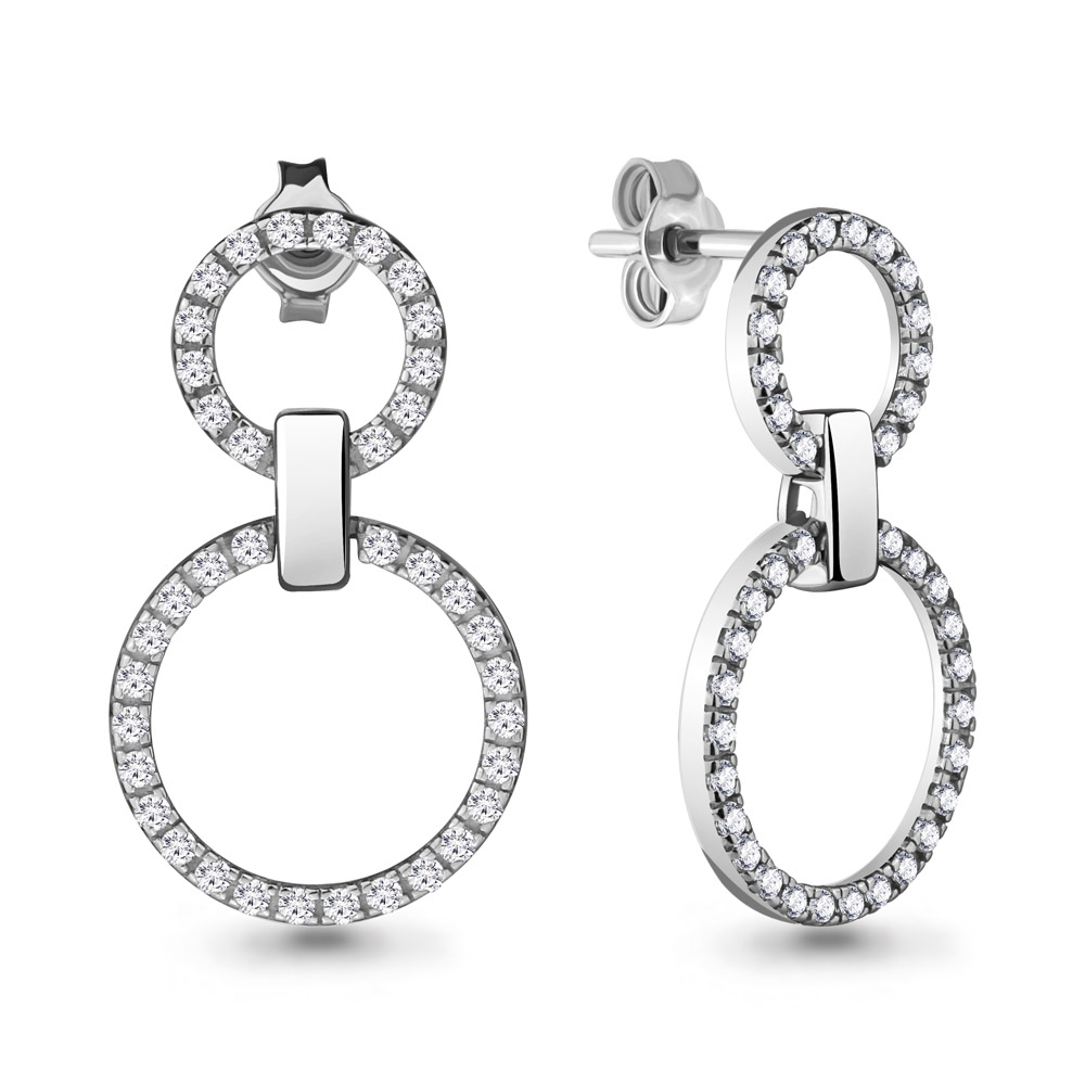 

Серьги подвески из серебра с фианитом Aquamarine 48254А_925_р, 48254А_925_р