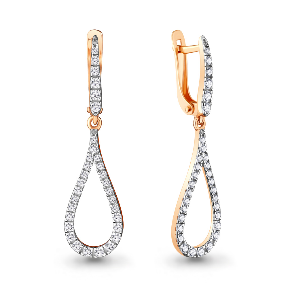 

Серьги подвески из серебра с фианитом Aquamarine 48255А_925_з, 48255А_925_з