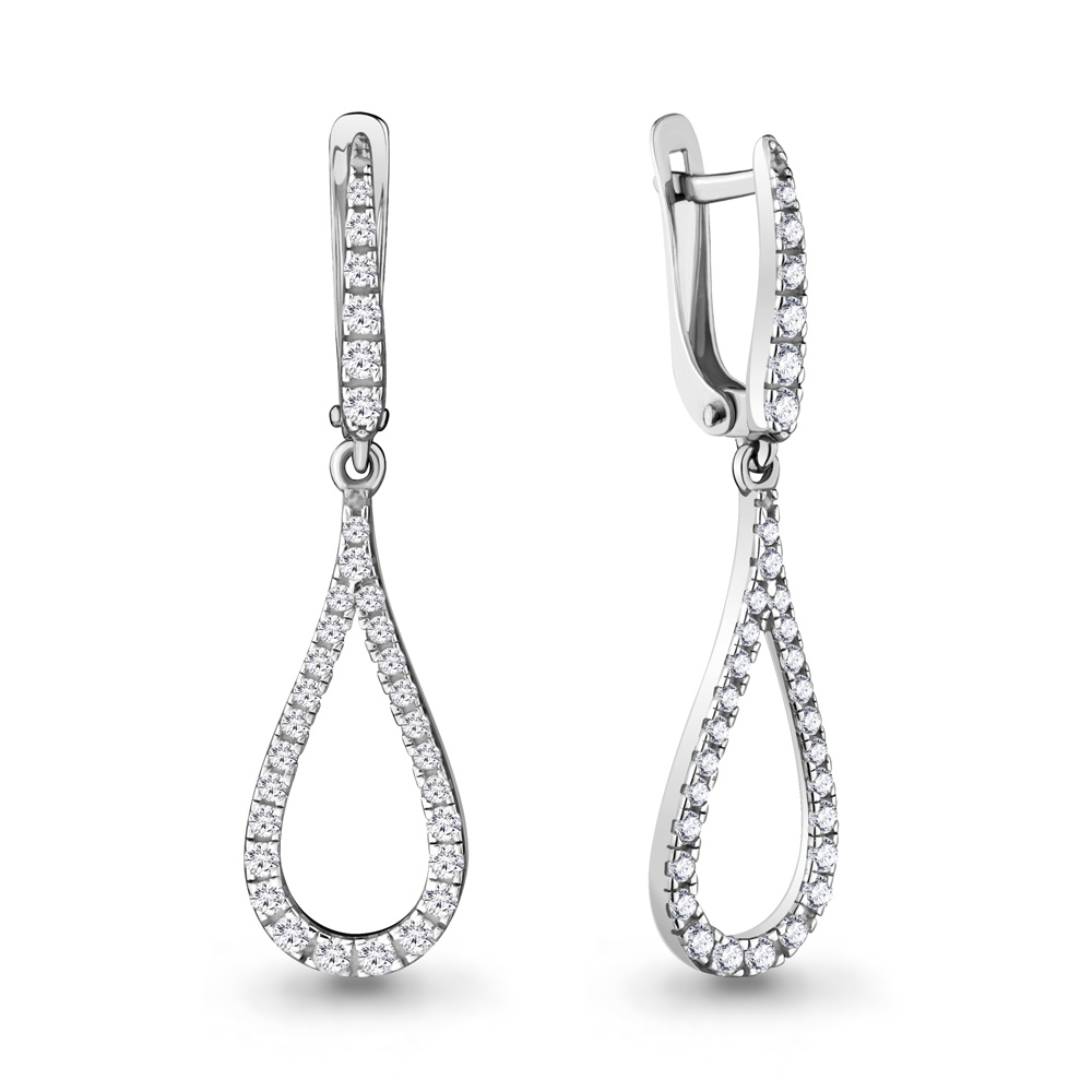 

Серьги подвески из серебра с фианитом Aquamarine 48255А_925_р, 48255А_925_р