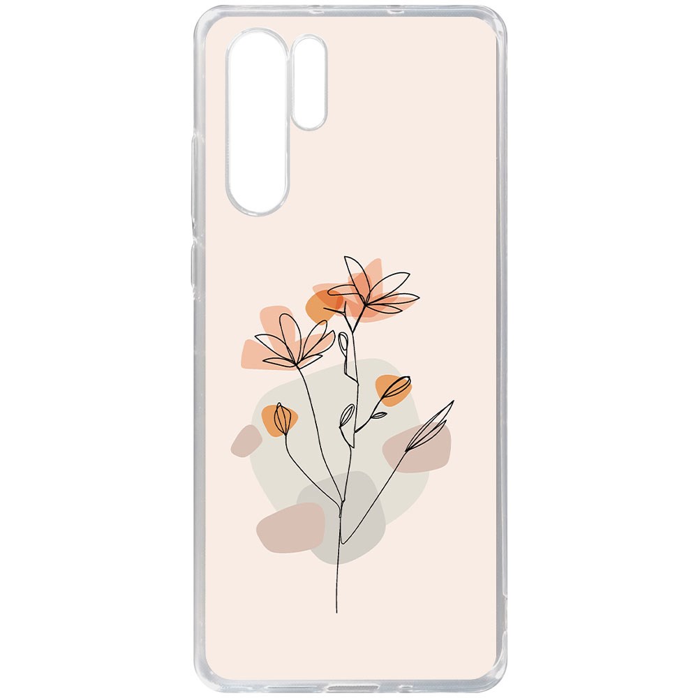 

Чехол-накладка Krutoff Clear Case Ромашки для Huawei P30 Pro
