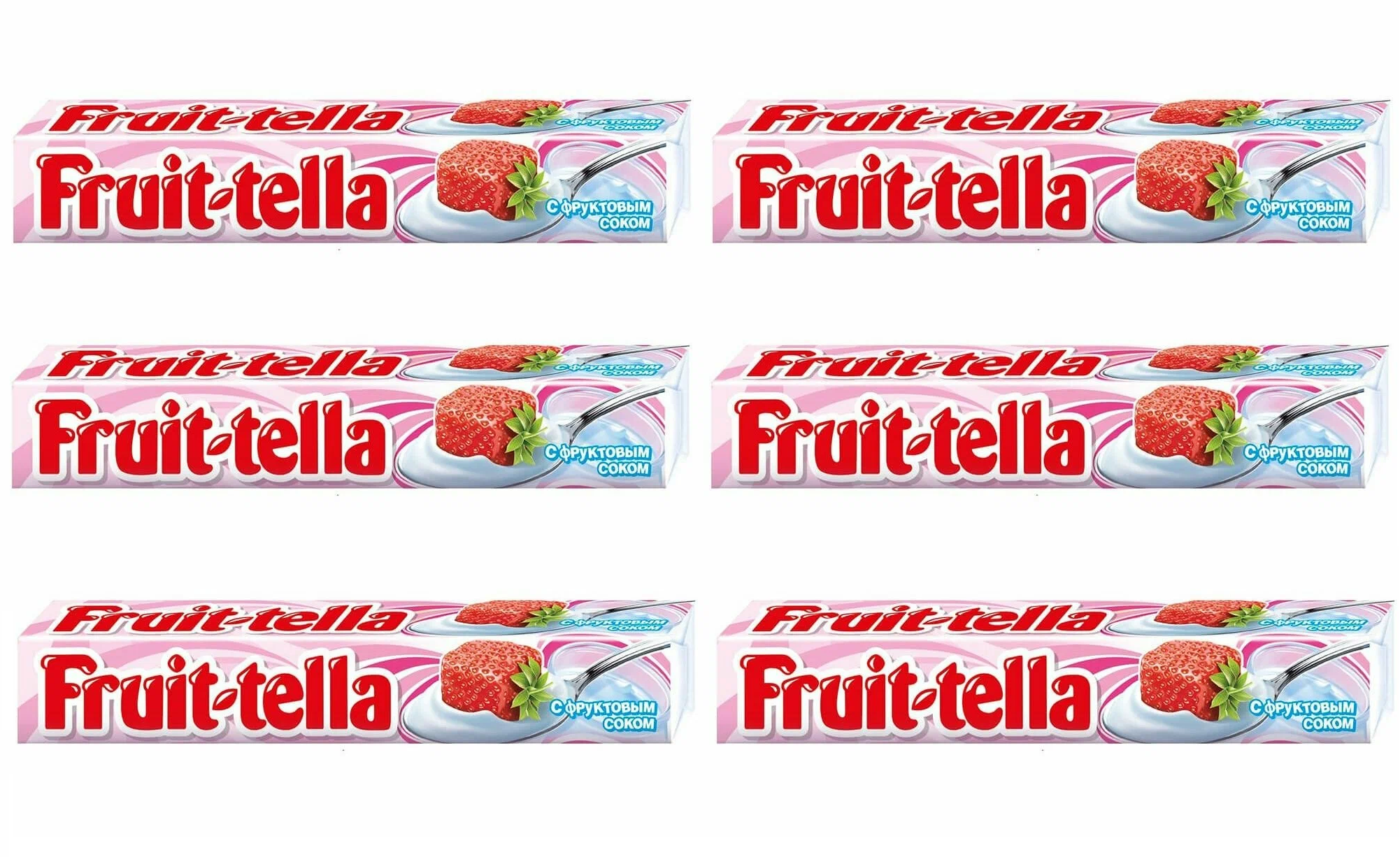 Конфеты Fruit-tella жевательные Клубничный Йогурт, 41 г, 6 шт